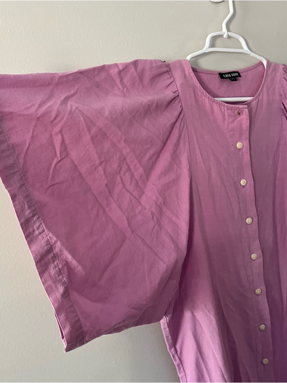 Ilana Kohn Women’s Cotton Pink Button Front Midi Dress Size XXS - Picture 6 of 9